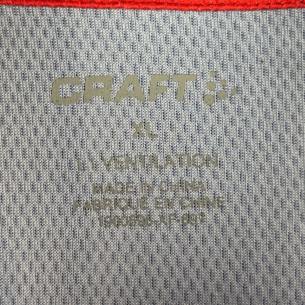 Craft L1 Ventilation Cycling Jersey Black Red White XL 1900696-XF-697 Full Zip - Picture 6 of 8